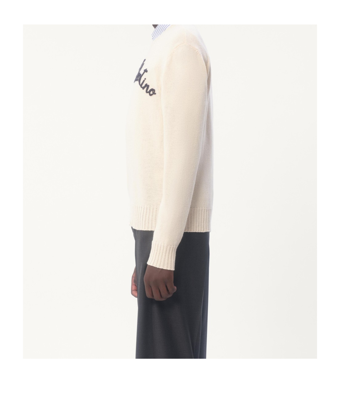 Valentino Beige Embroidered Wool Sweater In Nude