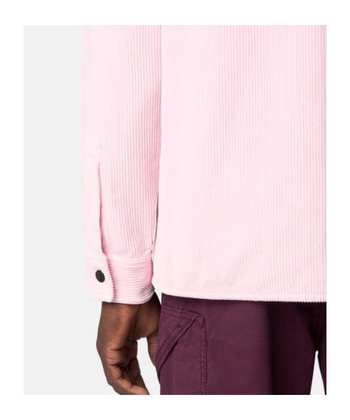 Stone Island Corduroy Patch-pocket Shirt In Pink
