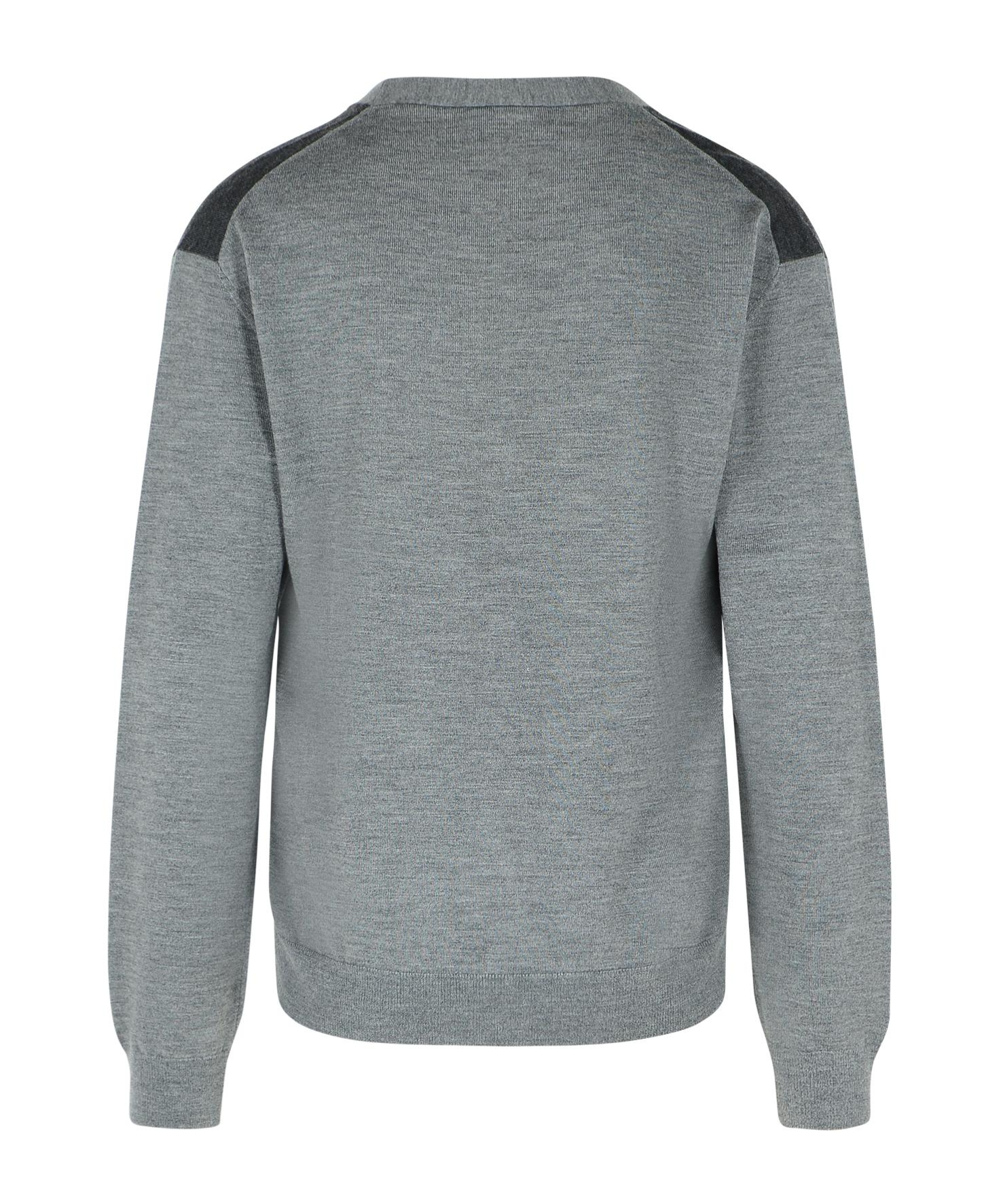 Lanvin V-neck Wool Cardigan Long Sleeves In Gray