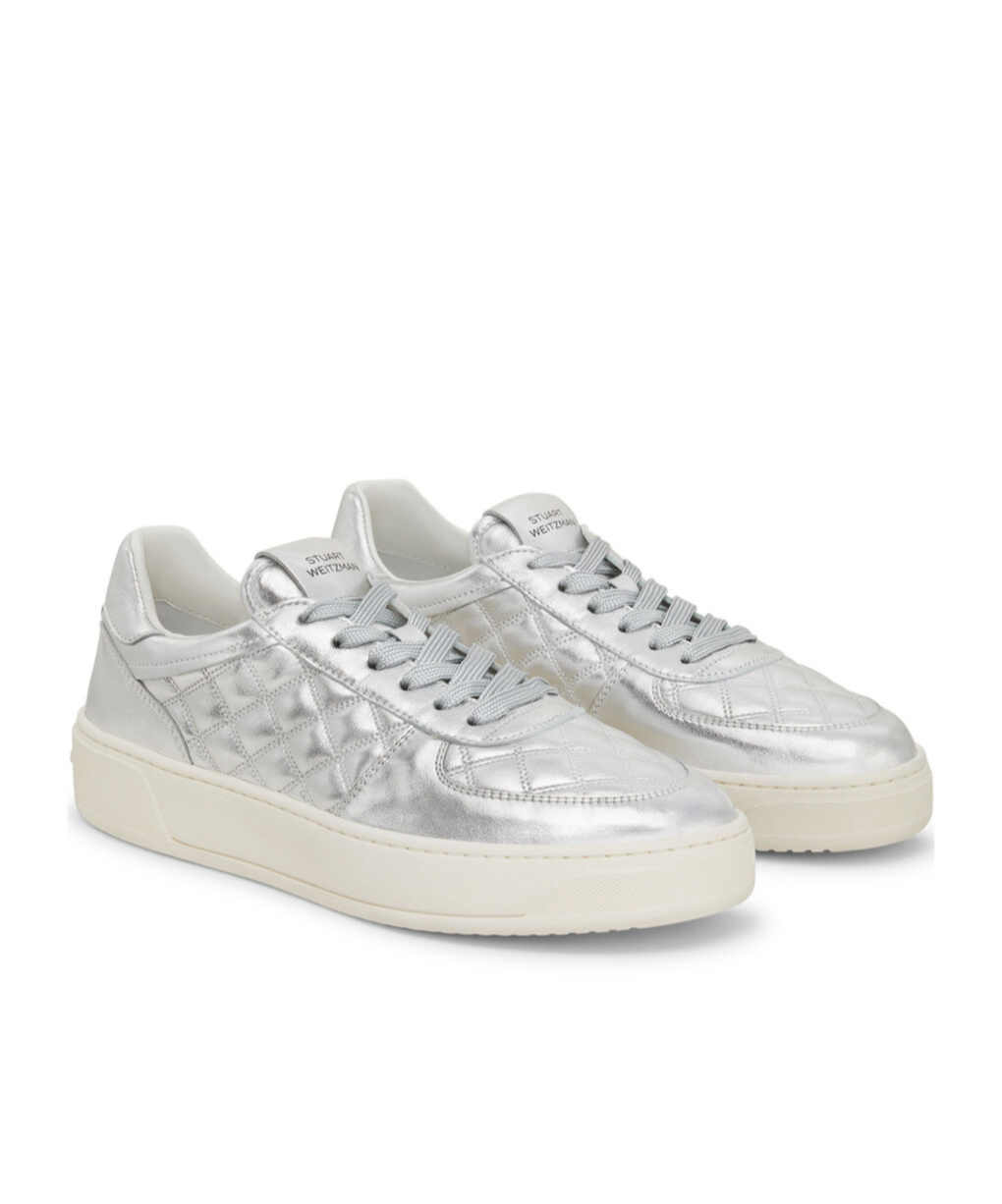 Stuart Weitzman Sw Courtside Sleek Sneakers In White