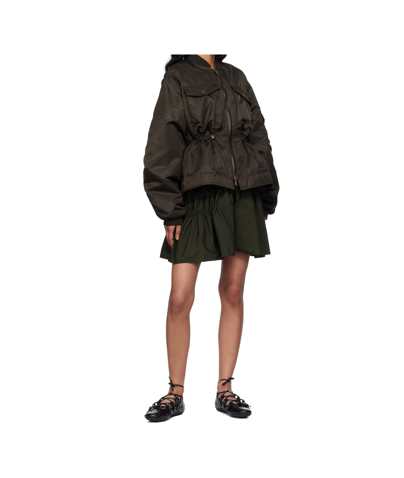 Cecilie Bahnsen Long Sleeve Bomber Jacket In Brown