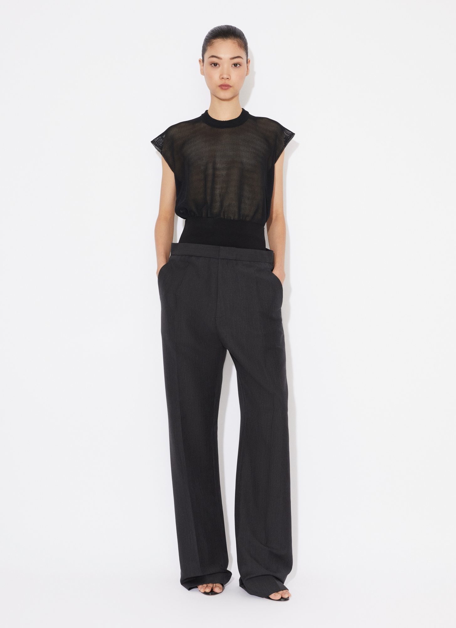 Shop Alaïa High-waisted Tailored Trousers In Black
