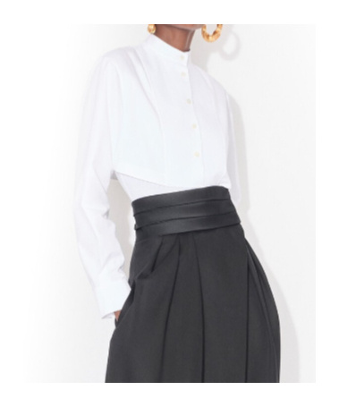 Alaïa Layer Cotton Poplin Shirt In White