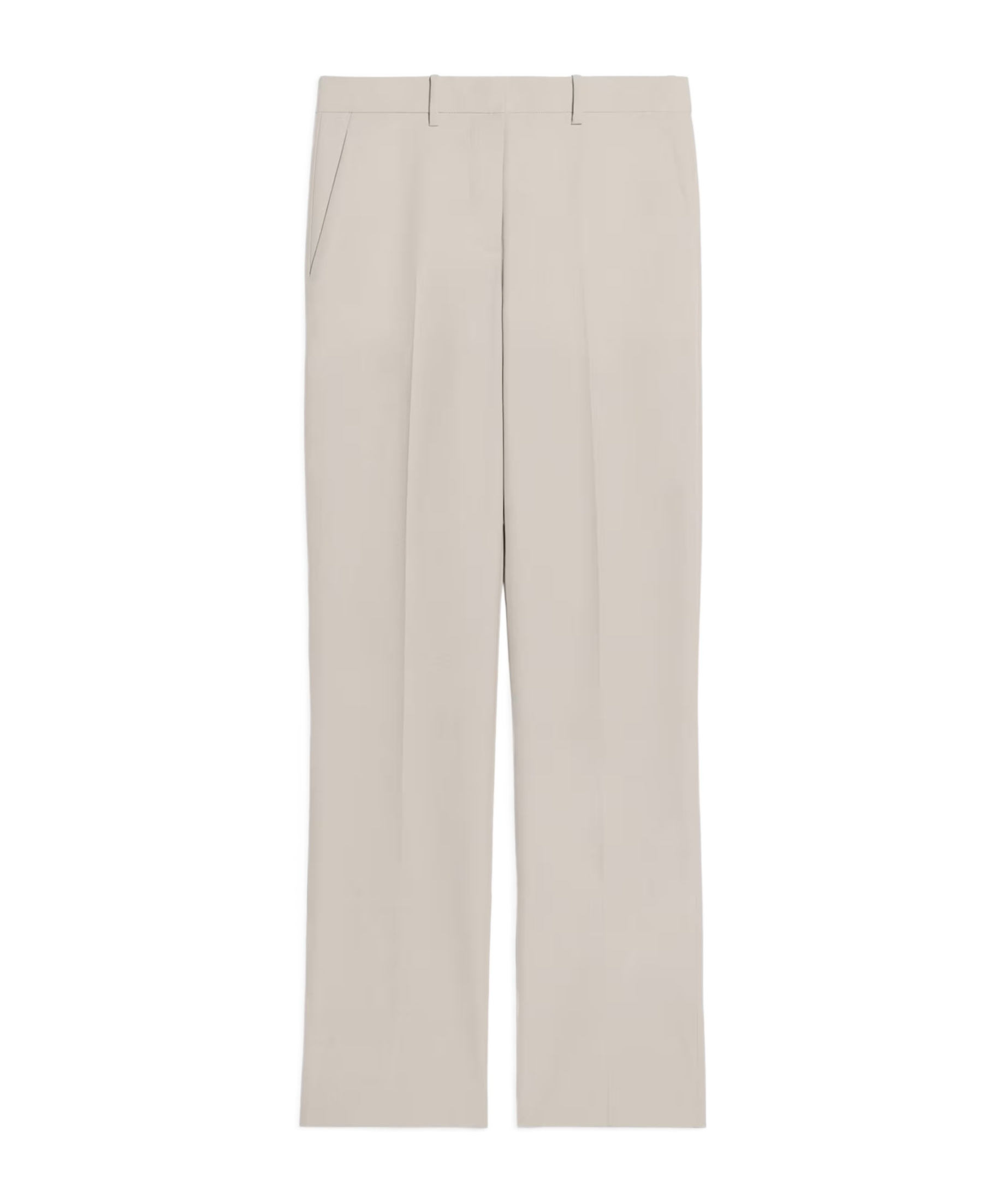 Helmut Lang Belt Ring Shearing Wool Dress Trousers In White