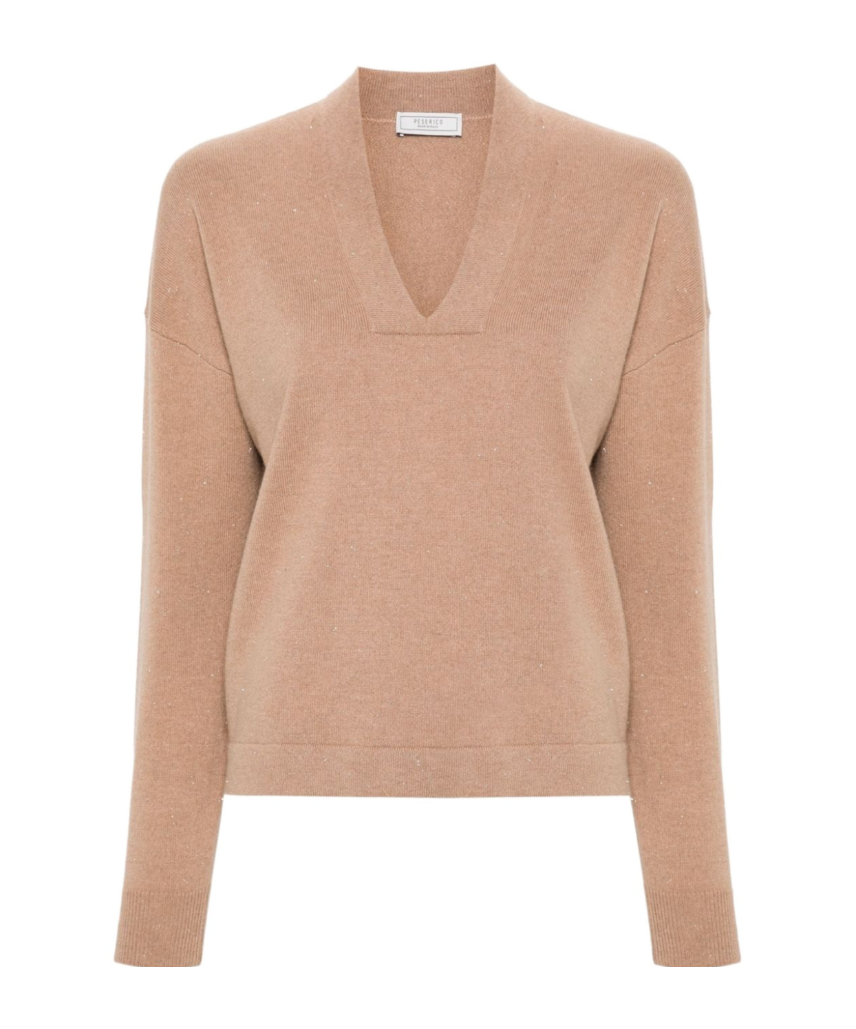 Peserico Metallic-threading Jumper In Nude