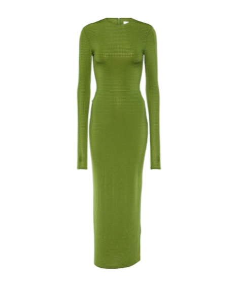 Alex Perry Crystal-embellished Jersey Maxi Dress In Green