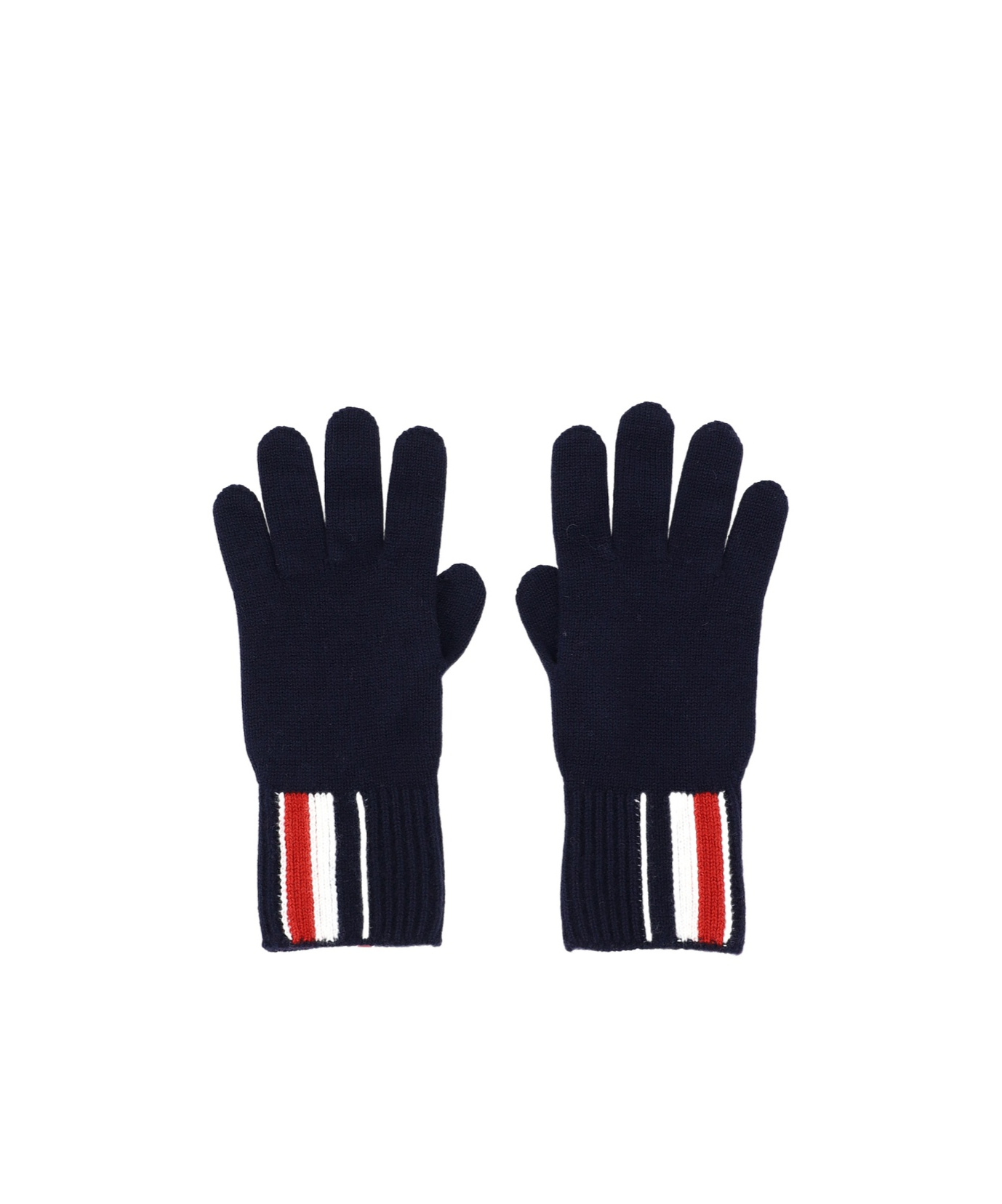 Shop Thom Browne Rwb Stripe Merino Wool Gloves In Black