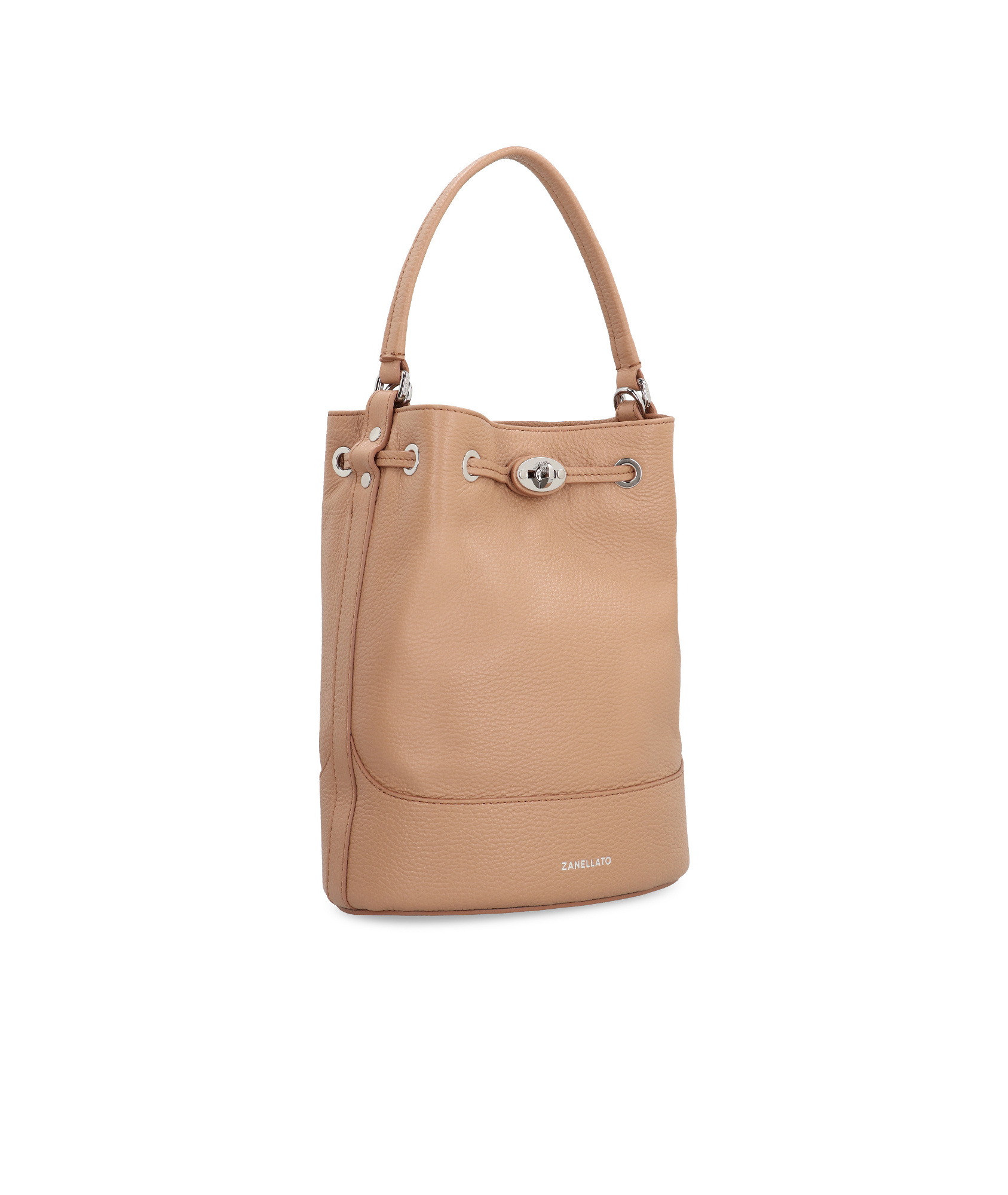 Zanellato Monda S Leather Bucket Bag In Nude