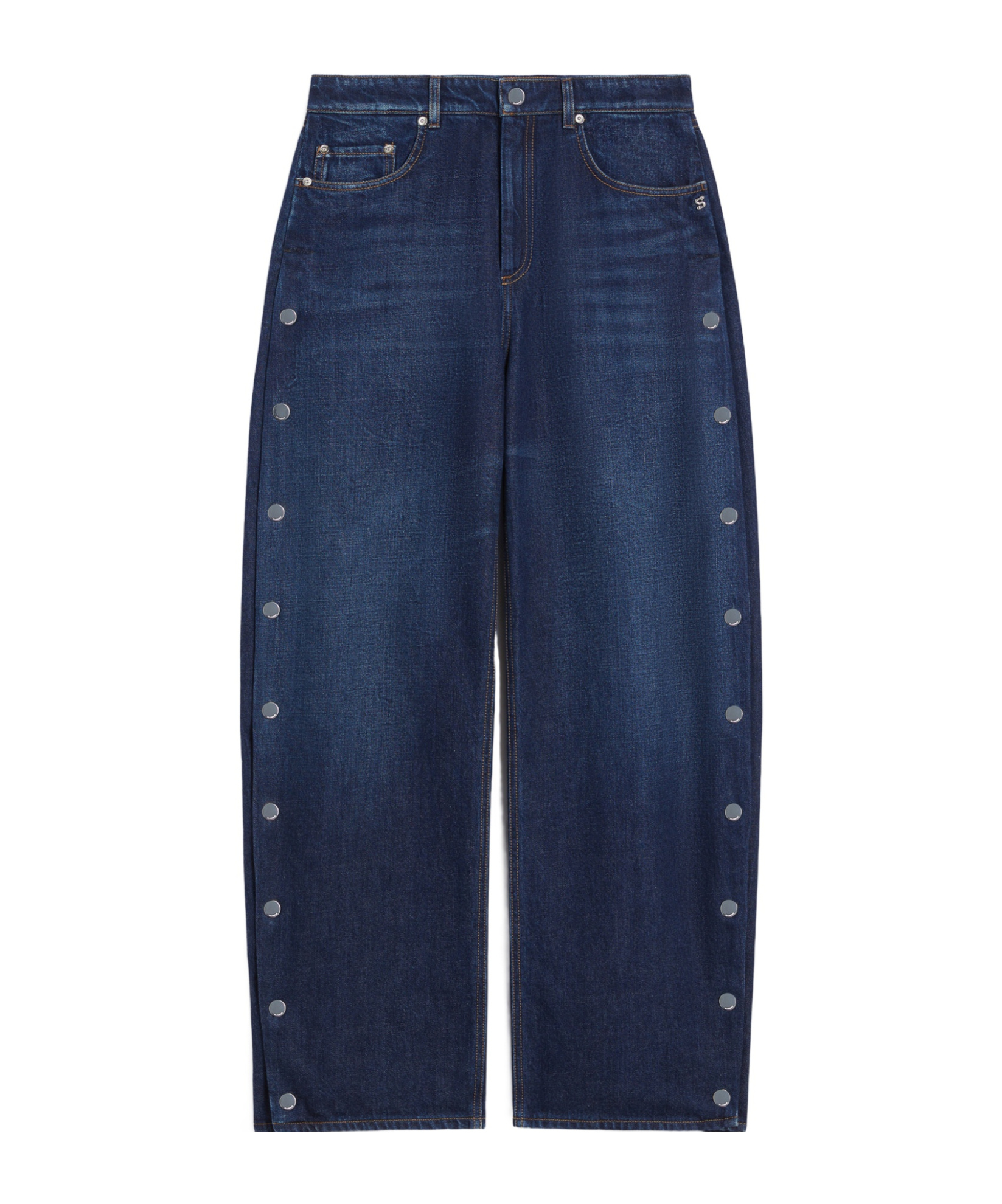 Sportmax Button-down Wide-leg Jeans In Blue