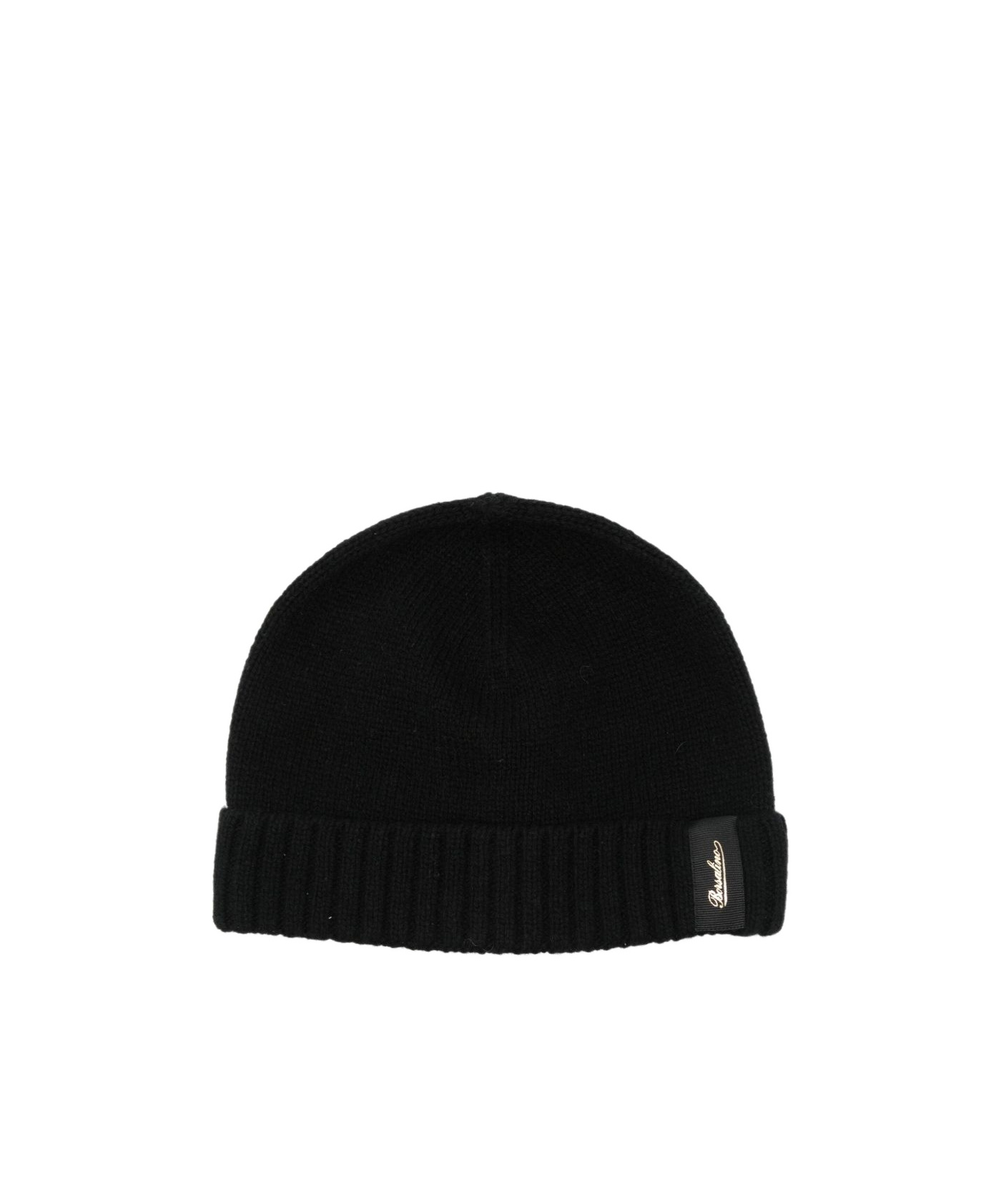 Borsalino Cashmere Ribbed Beanie Turn-up Brim In Black