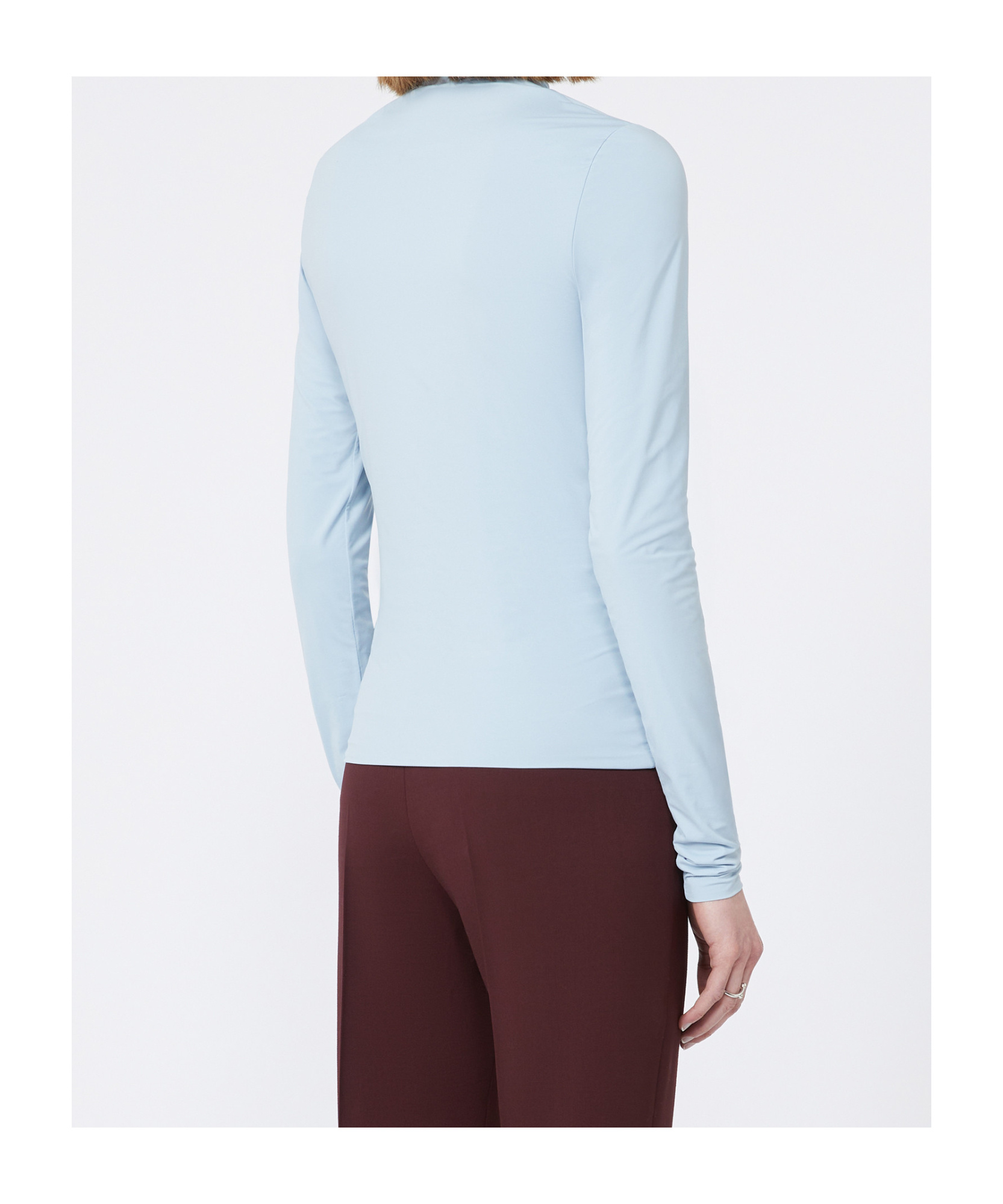 Sportmax Long-sleeved Knitted Turtleneck Sweater In Blue