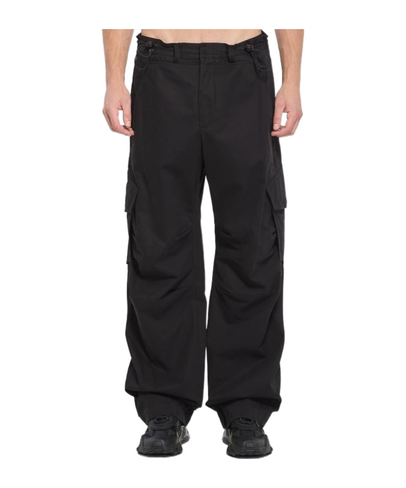 Dolce & Gabbana Adjustable Waistband Cargo Pants With Drawstring In Black