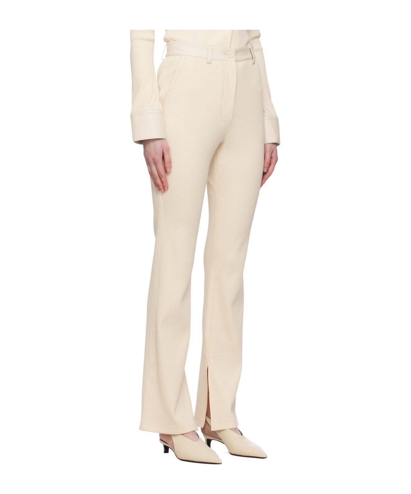 NANUSHKA FINE-RIBBED BOOTCUT TROUSERS