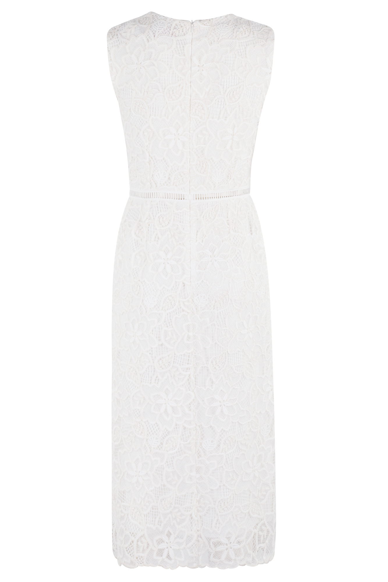 Ermanno Firenze Lace-detailing Midi Dress In White