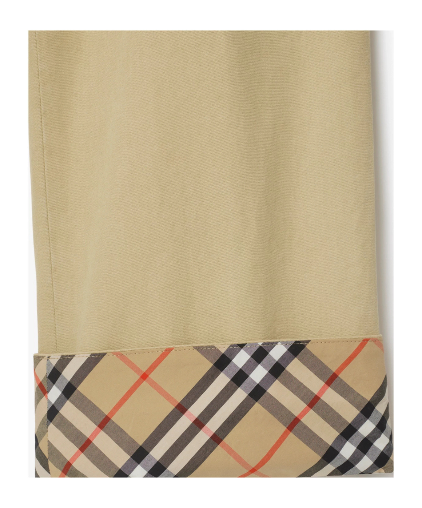 Burberry Classic Straight-leg Pants With Distinctive Check Cuffs In Green