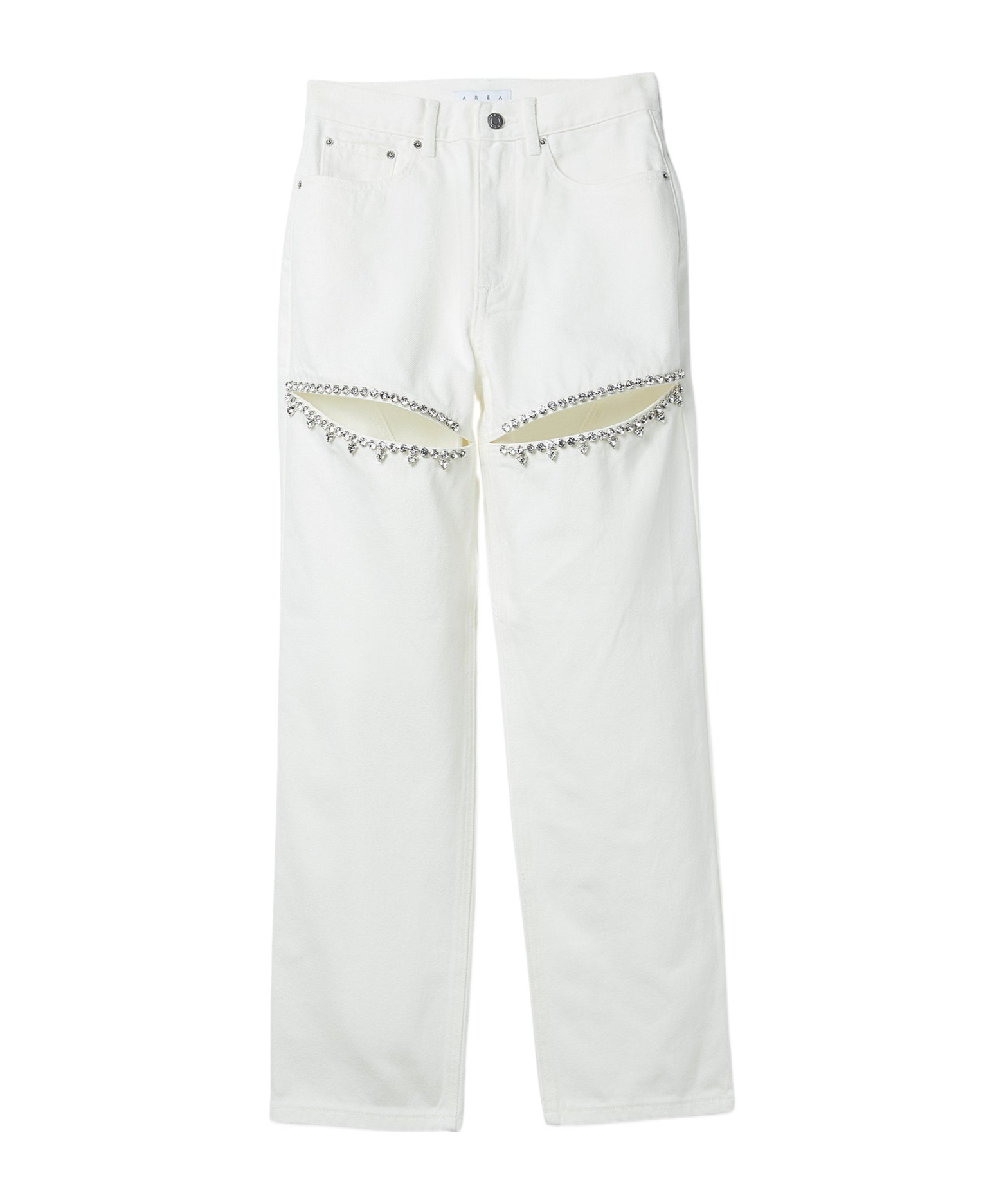 Shop Area Crystal-embellished Jeans In White