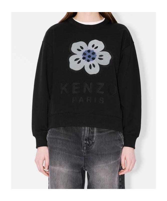 Kenzo 'boke Flower' Embroidered Sweatshirt In Cotton In Black