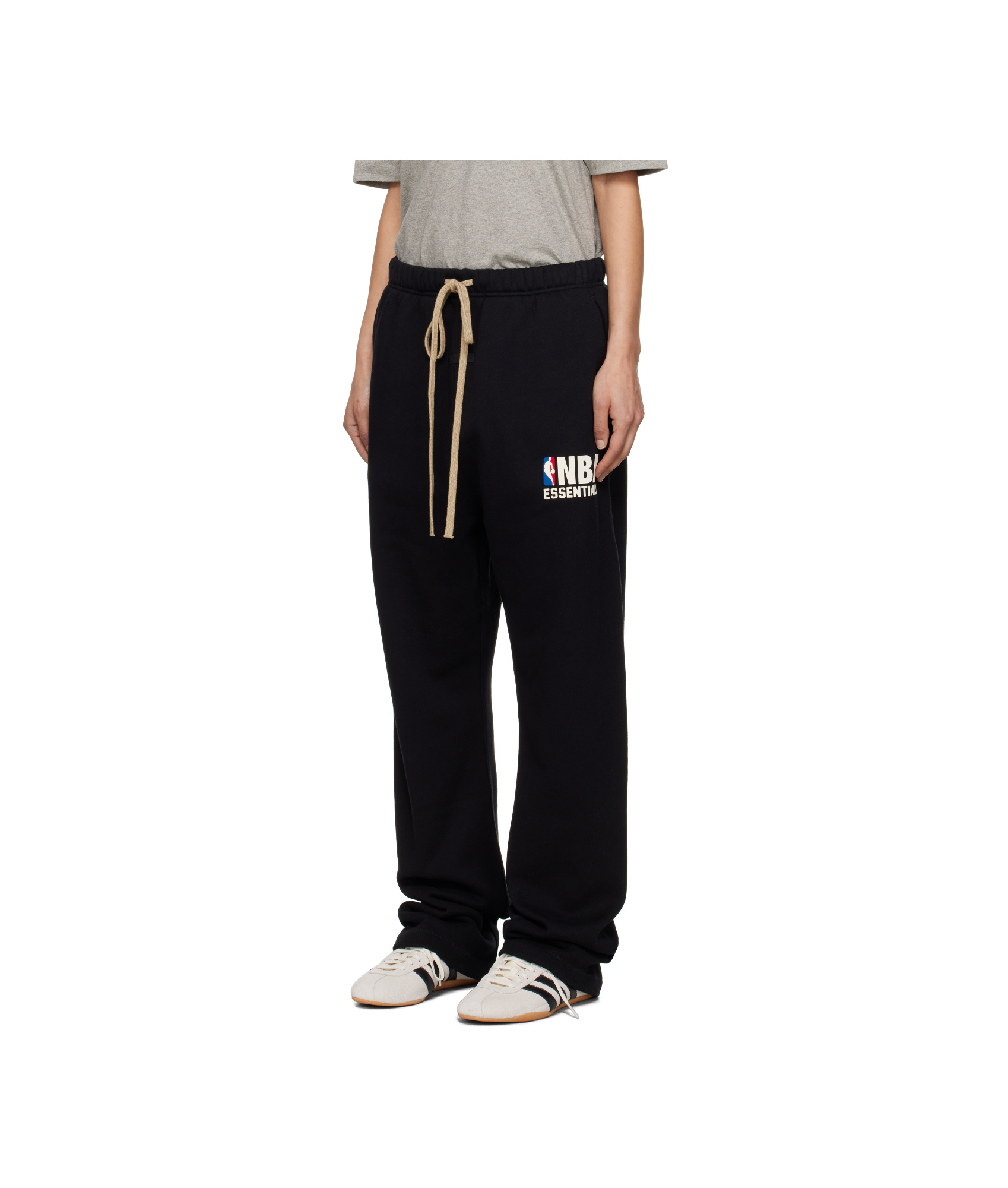 Essentials X Nba 'black' Relaxed Track Pants In Black