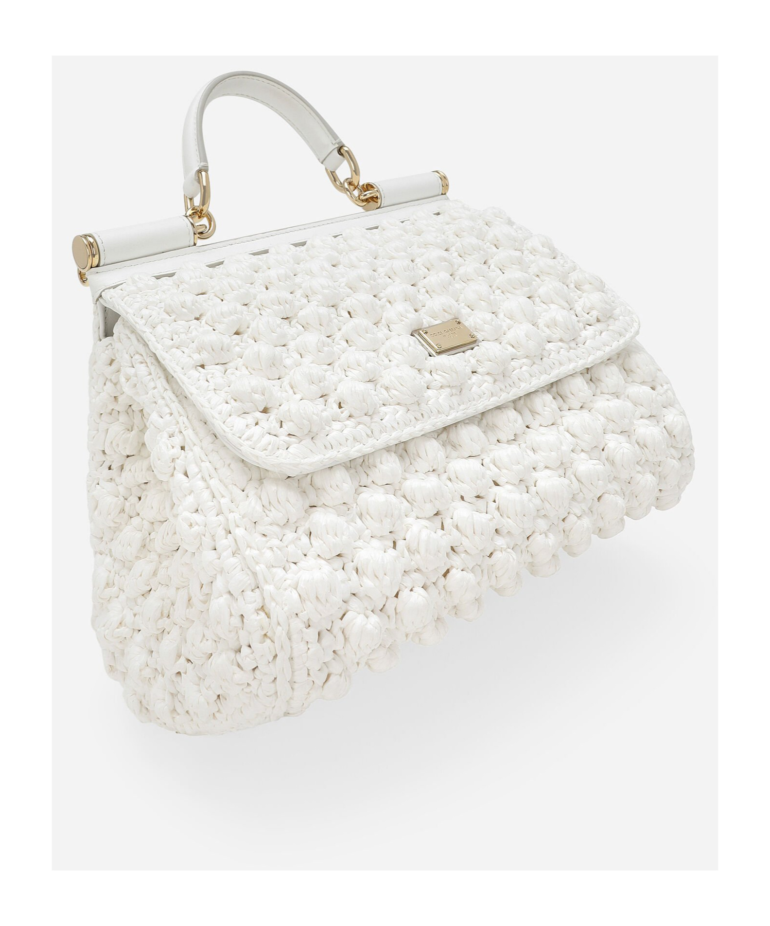Dolce & Gabbana Large Sicily Interwoven Tote Bag In White