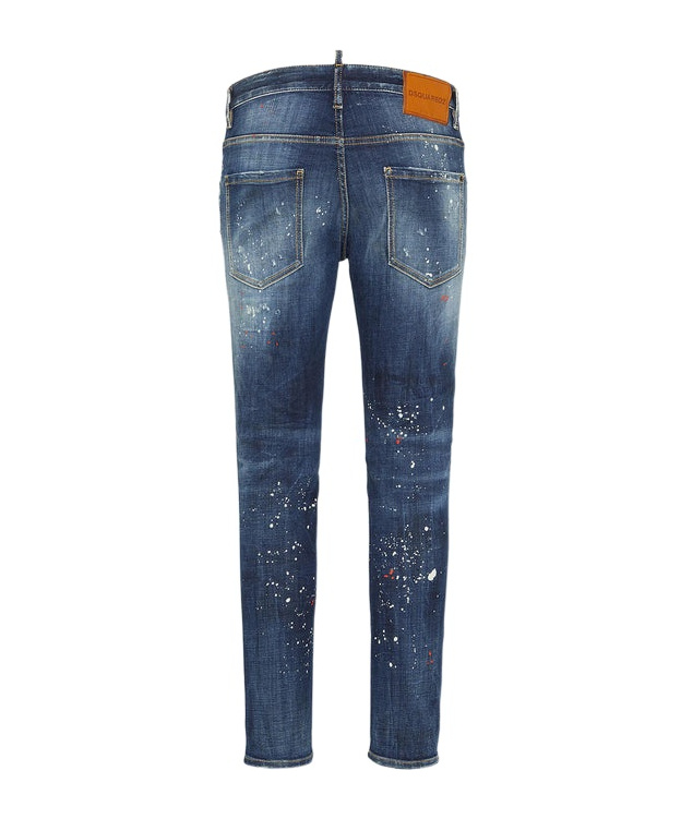 Dsquared2 Medium Easy Red Spots Wash Skater Jean In Blue