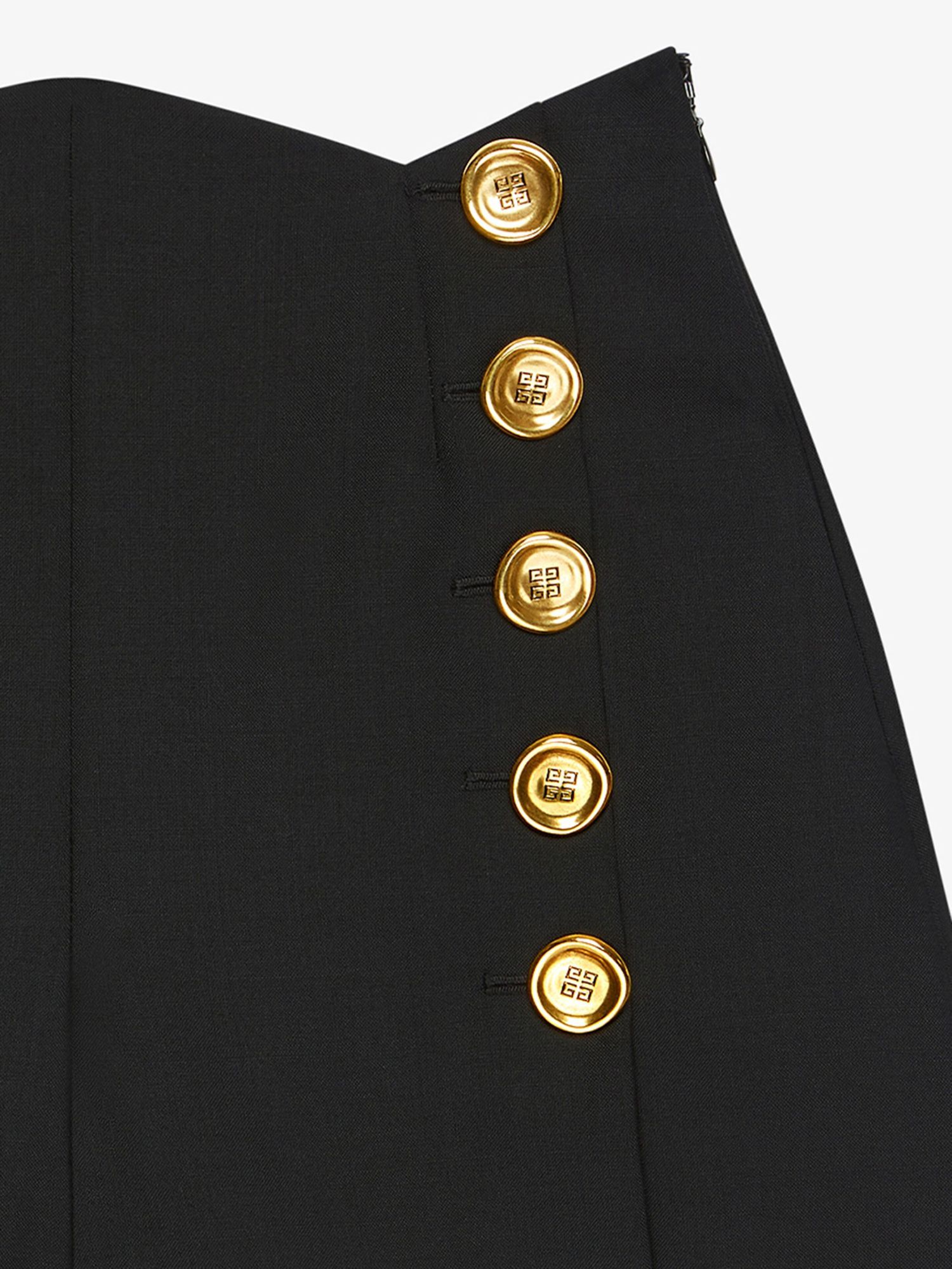 Givenchy Shorts In Wool And Mohair With Buttons In Black