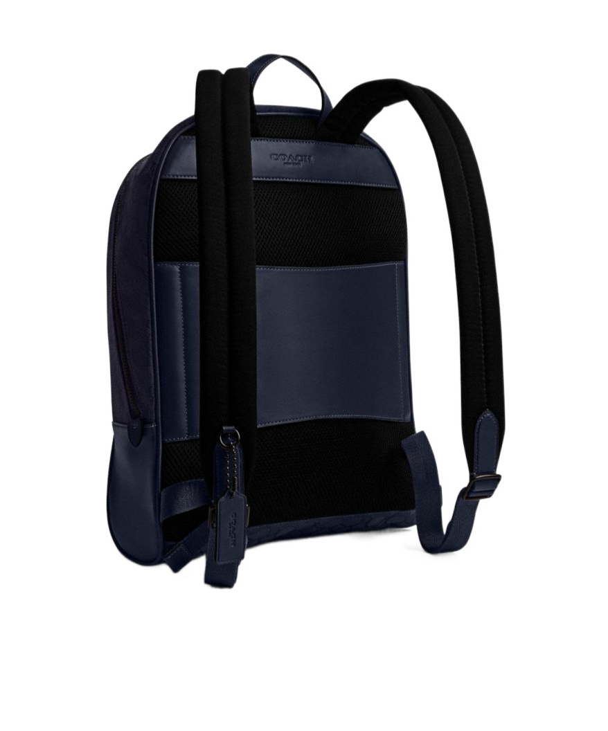 Coach Theo Backpack In Signature Jacquard In Midnight Navy