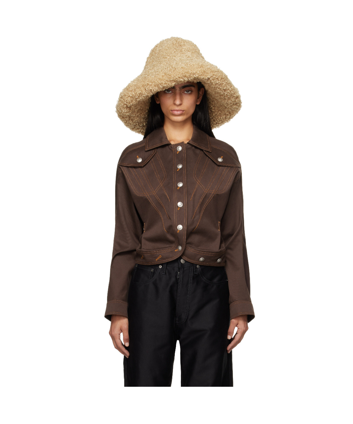 Ruslan Baginskiy Faux-shearling Hat In Black