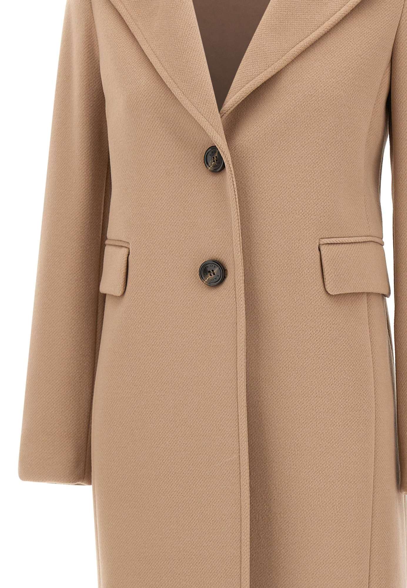 Kaos Notched-lapel Button Coat In Neutral