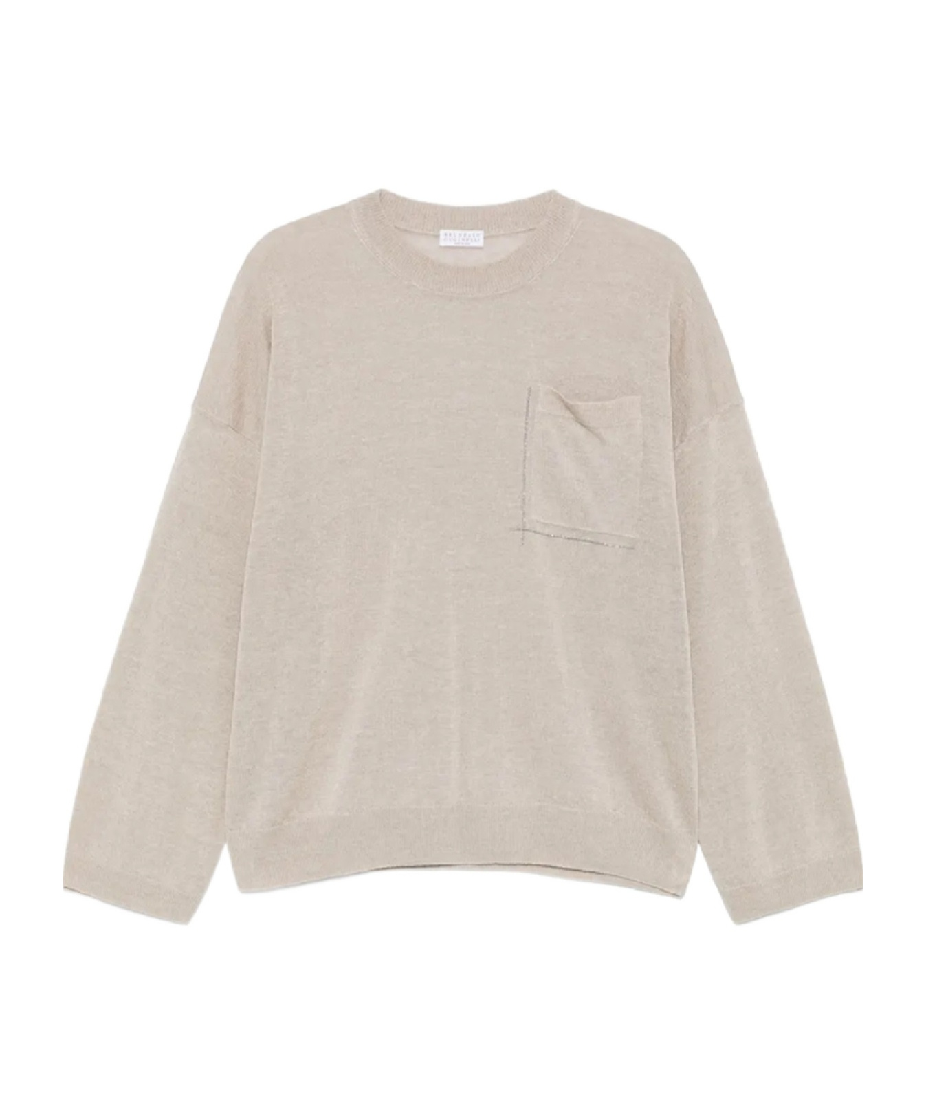 Brunello Cucinelli Long-sleeved Top With Relaxed Fit In Nude