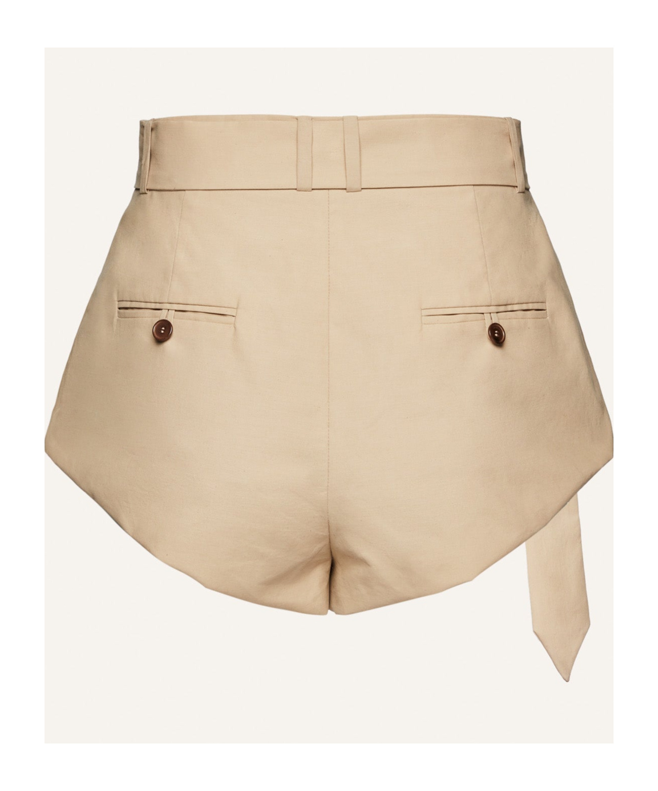 Magda Butrym Belted Cotton-blend Shorts In Nude