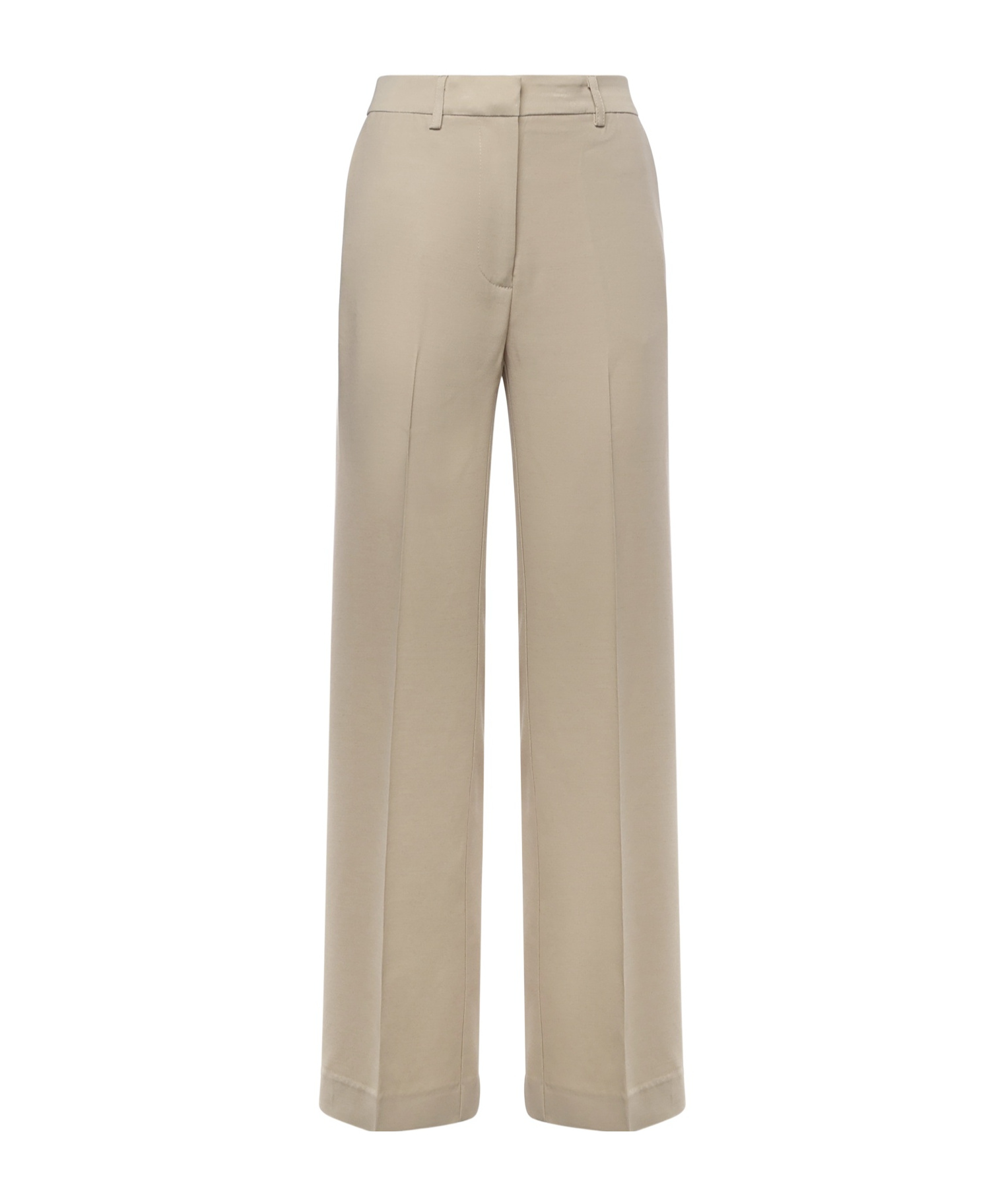 Ottod'ame High-waisted Straight-leg Casual Pants In Neutral
