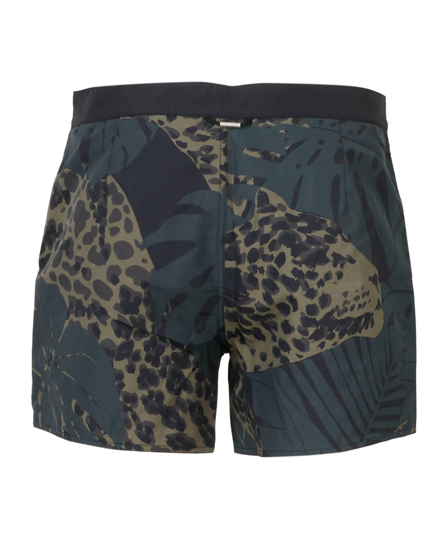 Saint Laurent Jaguar-print Swim Shorts In Black