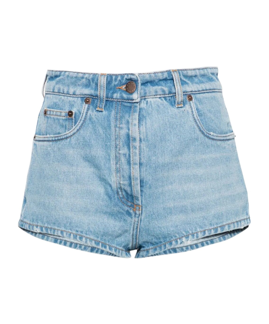 Prada Women Shorts Mini Denim In Blue