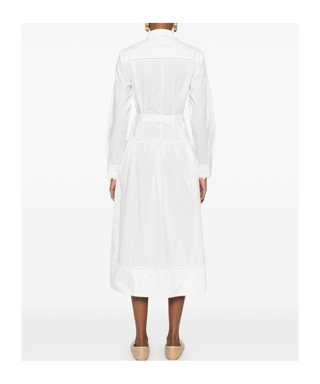 Ulla Johnson Ariane Dress With Belted Waist And Front Slit In White