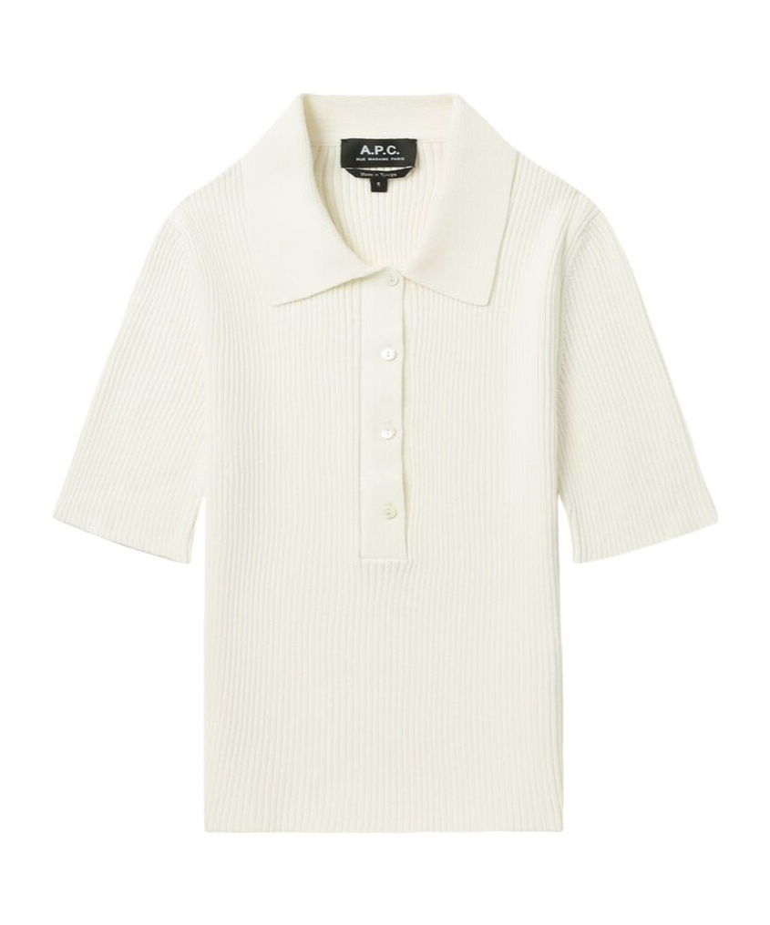 Apc Danae Cotton Polo Shirt In White