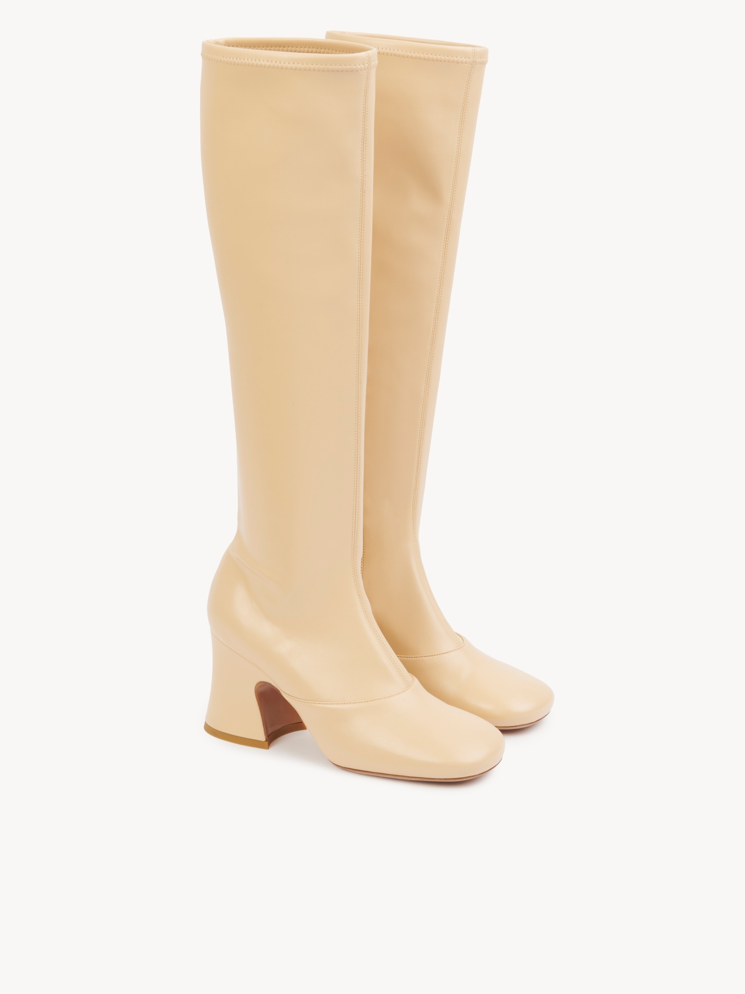 Chloé Knee-high Block-heel Boots In Neutral