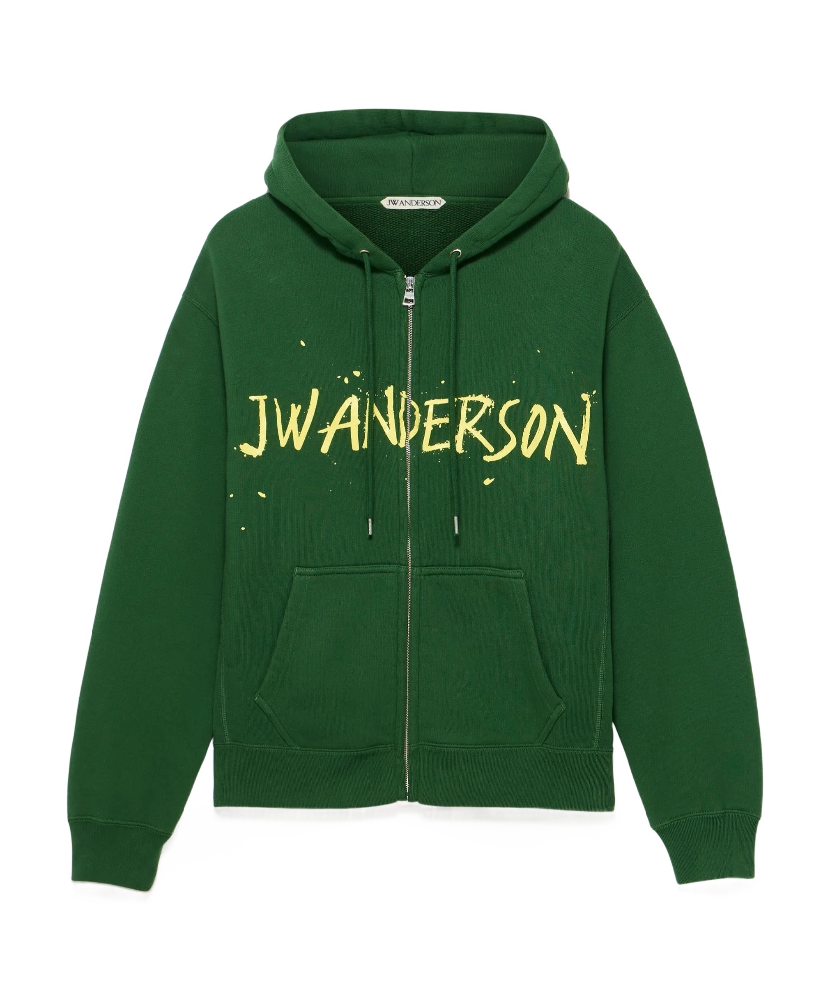 Jw Anderson Mens Zip Front Print Hoodie In Green
