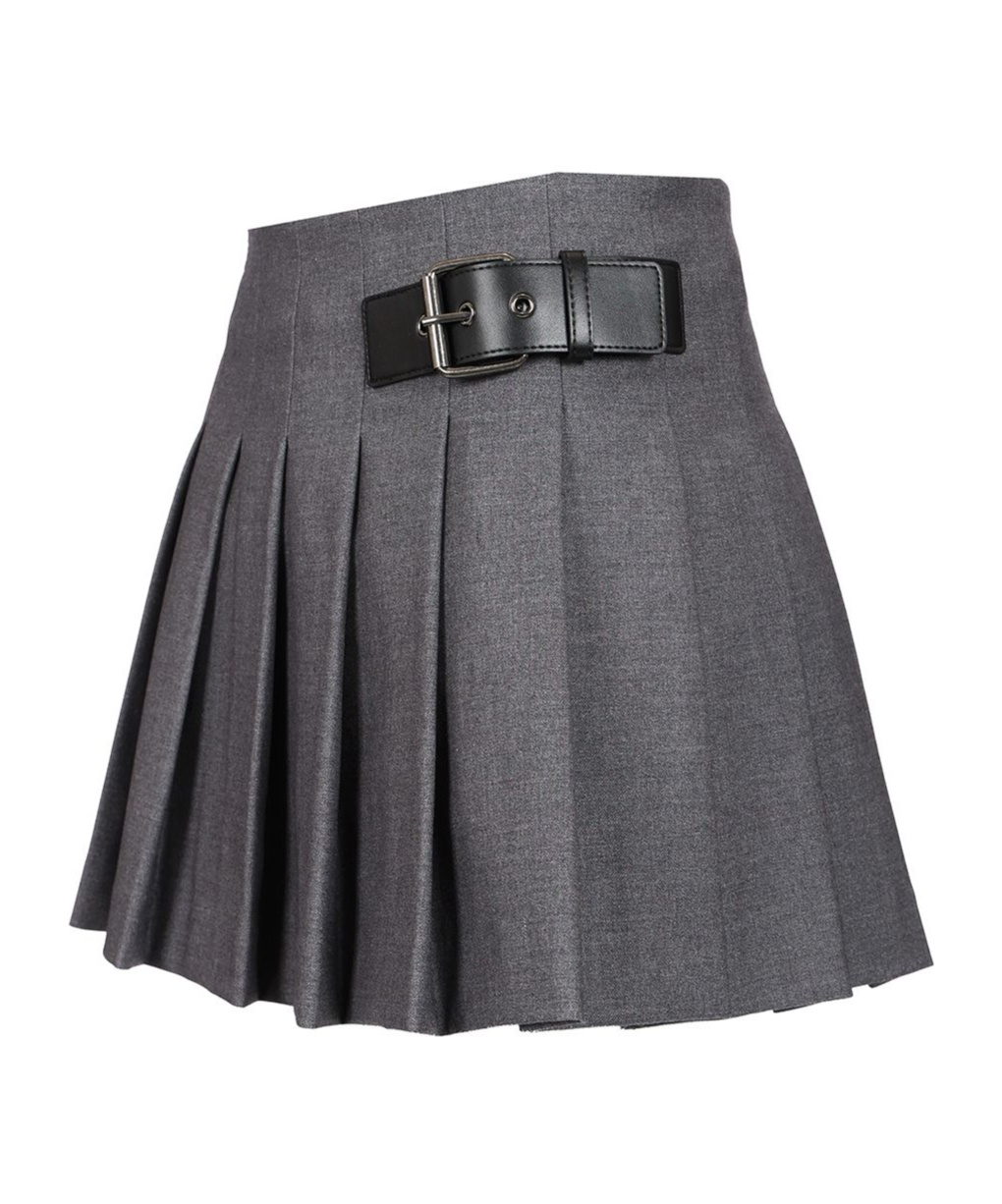 Dunst Pleated Mini Skirt Skirts Grey In Gray