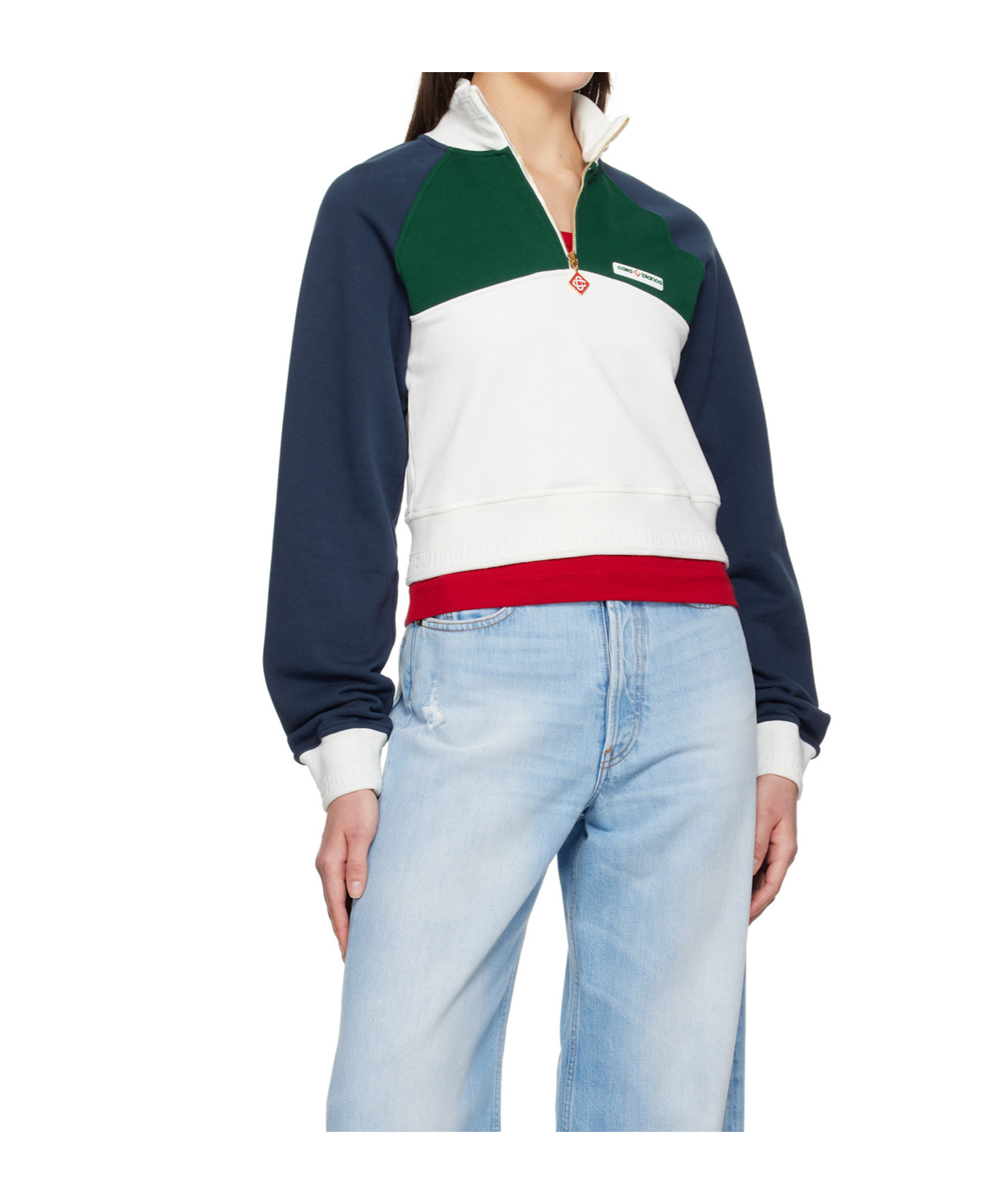 Casablanca Turtleneck Long Sleeve Sweatshirt In Blue