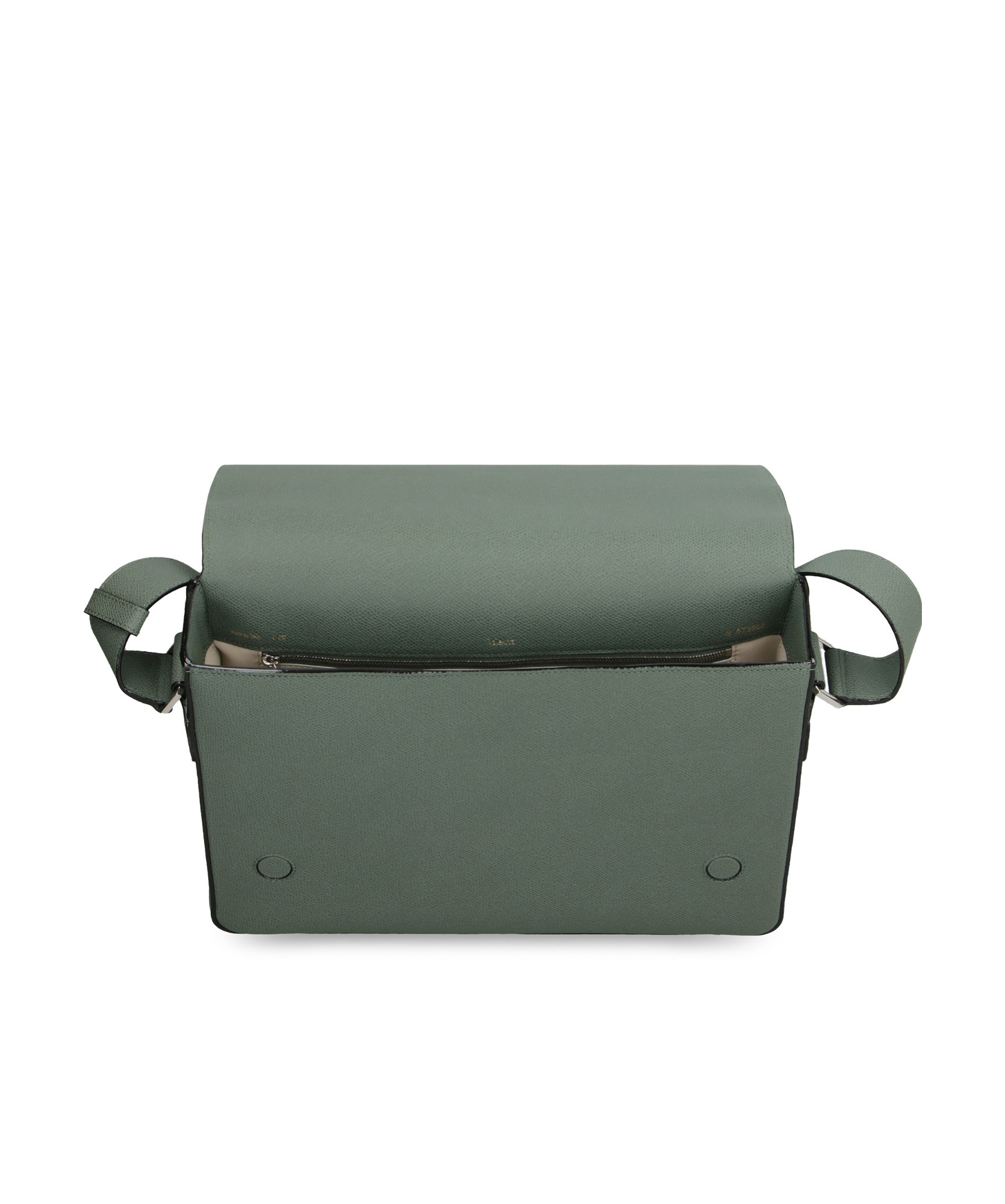 Shop Valextra V-line Foldover-top Messenger Bag In Gray