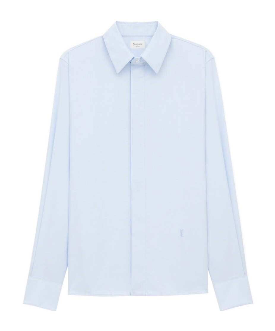 Saint Laurent Cassandre Oxford Shirt In Cotton In Blue