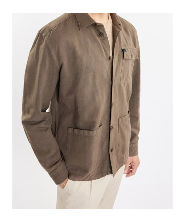 Fay Long-sleeved Shirt In Brown