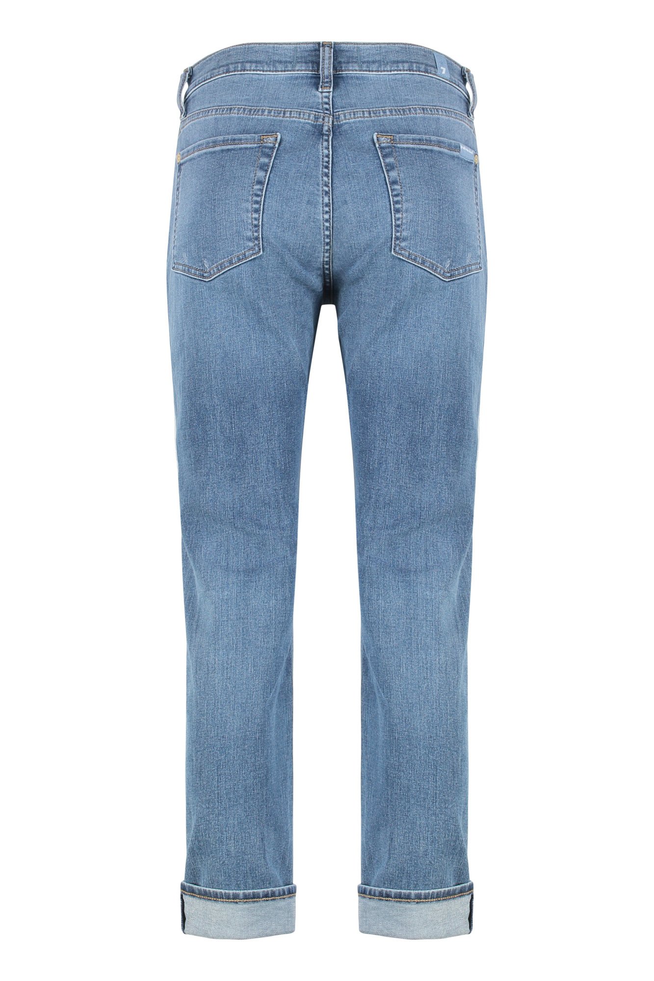 7 For All Mankind Midriff-hugging Jeans In Blue