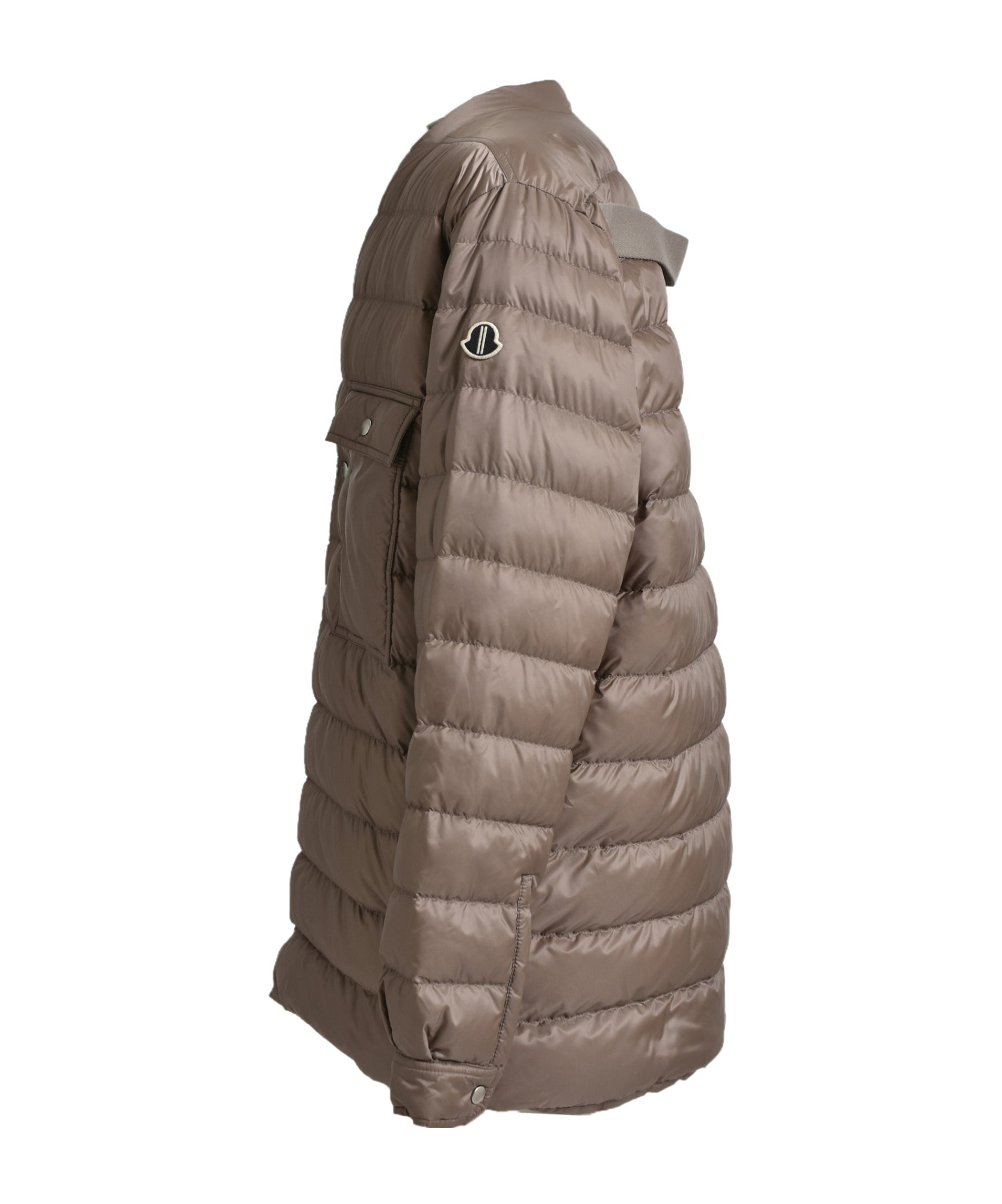 Moncler X Rick Owens Long-sleeved Down Jacket In Brown