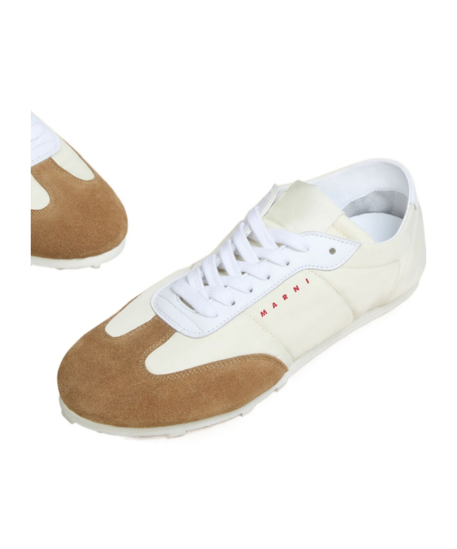 Marni Off-white Nylon Softy Soccer Sneaker In Red