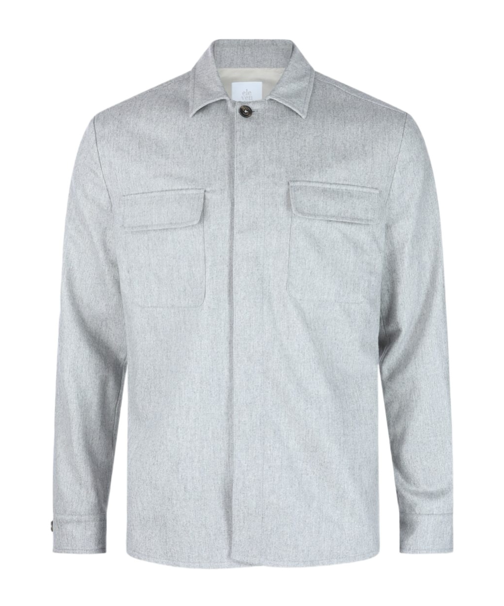 Eleventy Long Sleeve Shirt With Chest Pocket In White