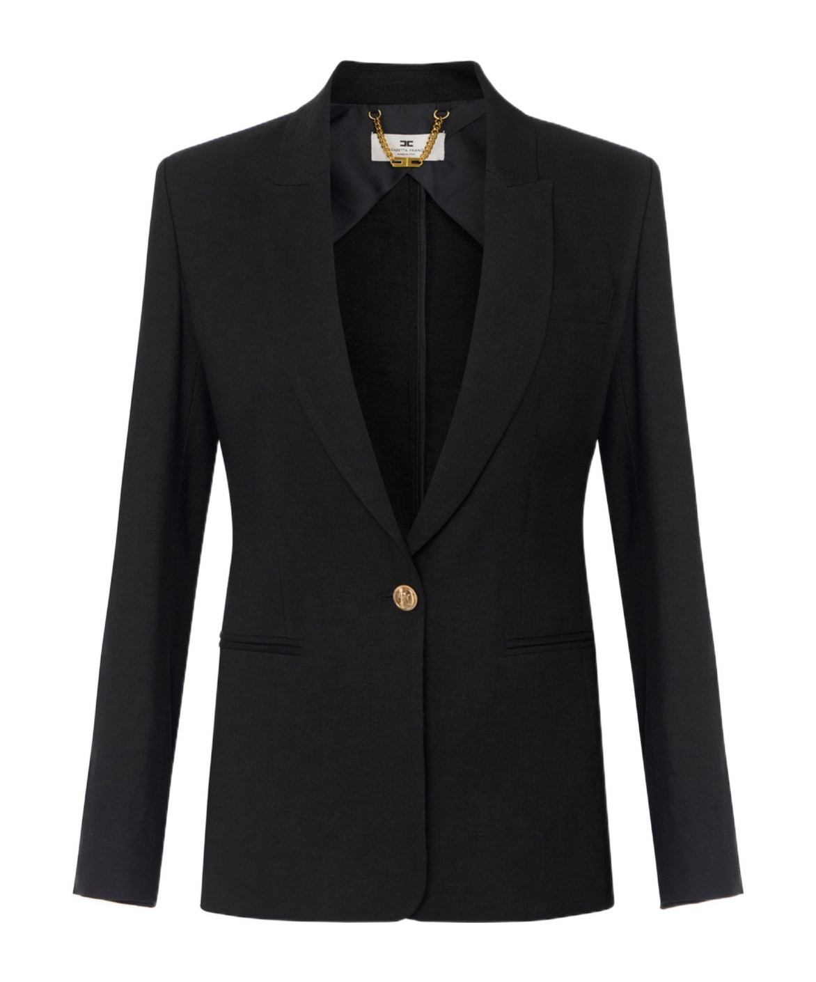 Shop Elisabetta Franchi Single-breasted Blazer In Black