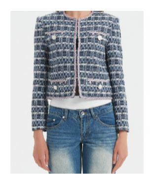 Marissa Chiara Long-sleeved Casual Jacket In Gray