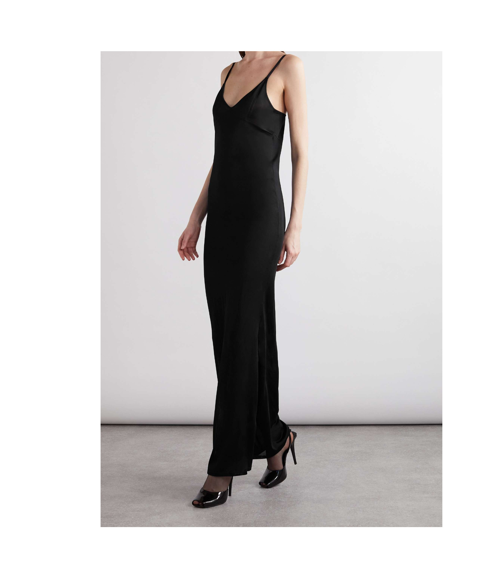Saint Laurent Plain Jersey Extra-long Dress In Black