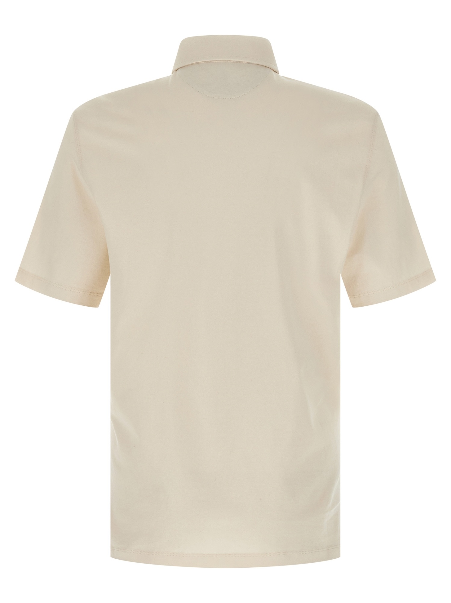Brunello Cucinelli Classic Cotton Jersey Polo Shirt In Neutral